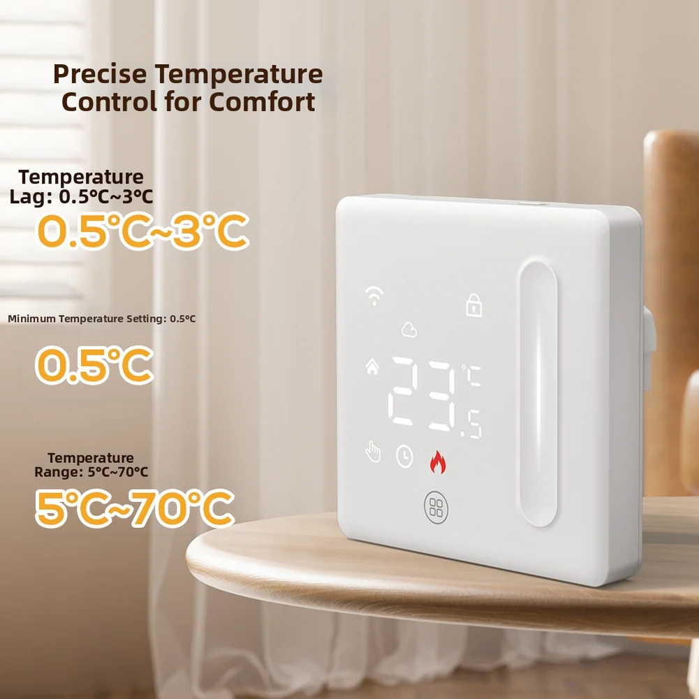 1pc WiFi Intelligent Temperature Controller Smart Thermostat With Adjustable Backlight For Electric Underfloor Heating