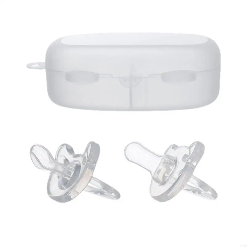 

R66D Soothing Pacifier+Box for Newborns Dummy Nipple Design for 0 to 18 Months Baby Enjoy Anxiety and Stress Alleviation