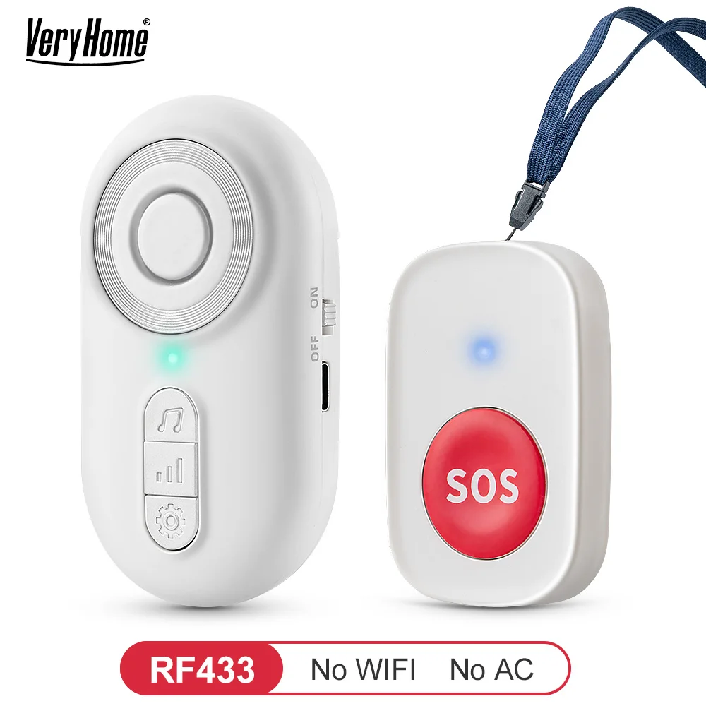 Caregiver Pager Wireless Nurse Call Buttons for Elderly Monitoring SOS Alert System Portable Alarm Call Bell for Nursing Home