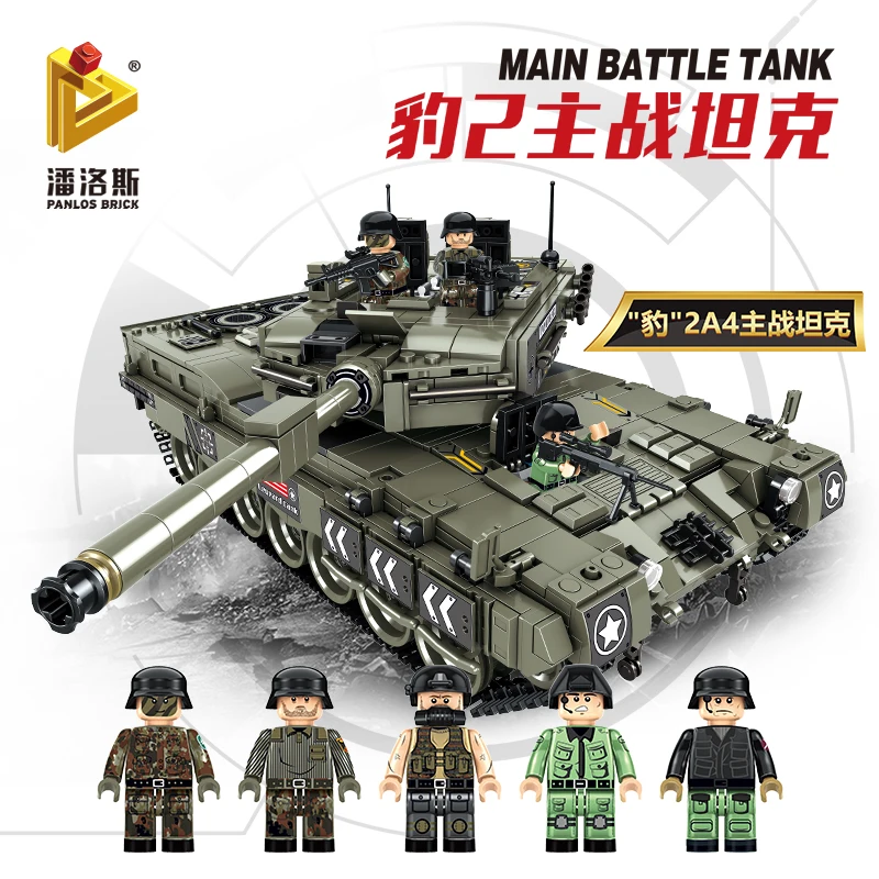 

Leopard-2 Style Main Battle Tank Building Block Puzzle 632003 1747Pcs Military Themed Tank Desktop Ornament Moc For Adult Bricks