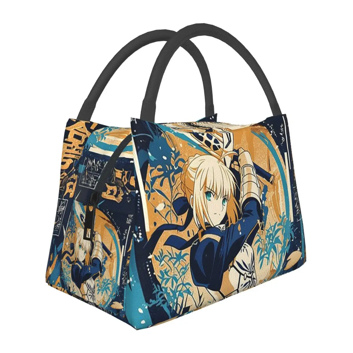 

Saber Artoria Battle Ready Fate Stay Night Anime Insulated Lunch Bag Storage Food Boxes Container Cooler Thermal Lunch Box Tote