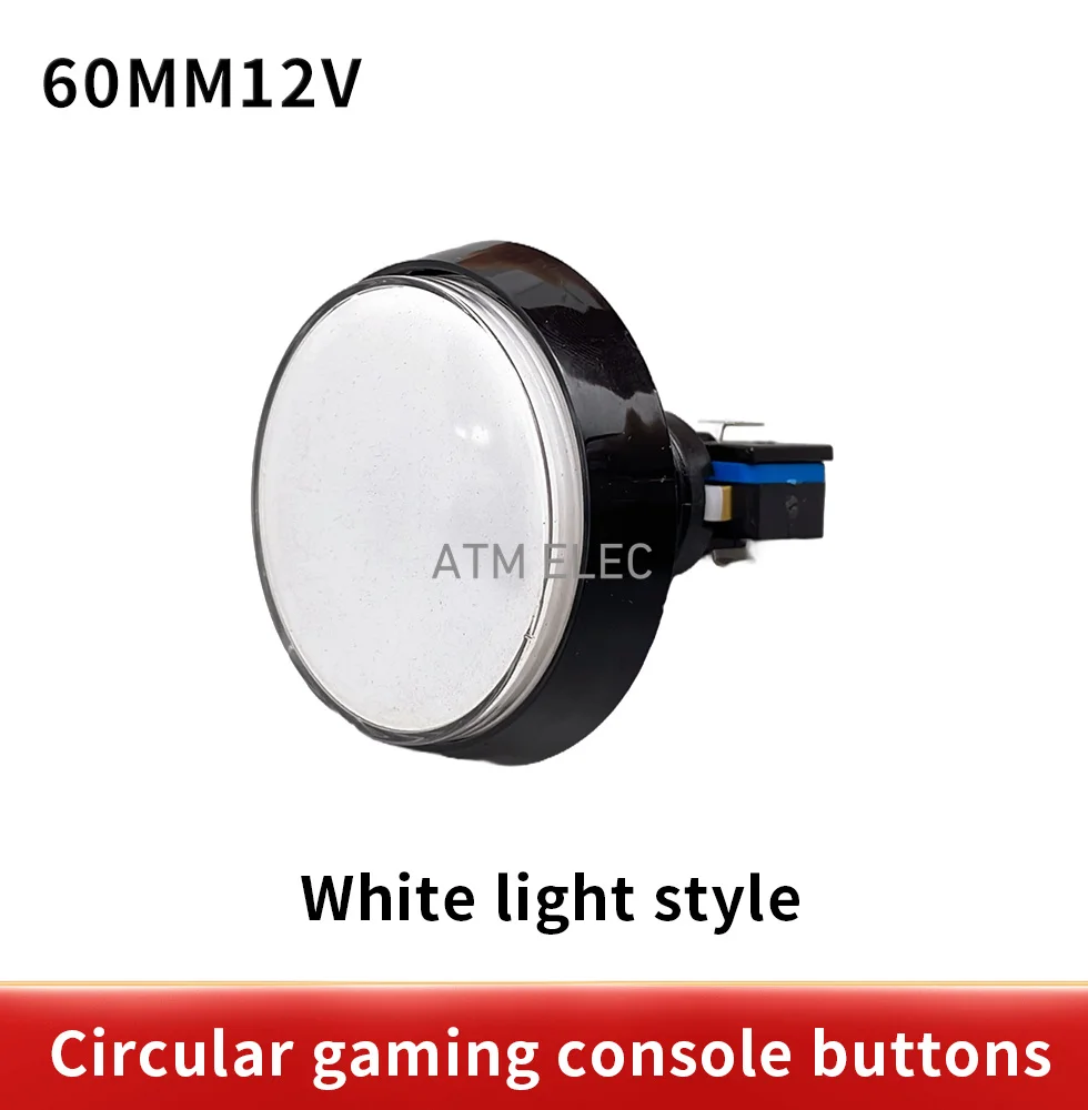 Arcade Button 5 Colors LED Light Lamp 60MM  Big Round Arcade Video Game Player Push Button Switch