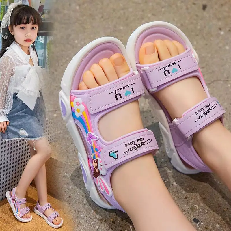 Sandalias Girls Sandals Summer New Sweet Child Princess Shoes Cute Beach Shoes Kid Shoe Cartoon Infant Girl Sandal Zapatos Niña