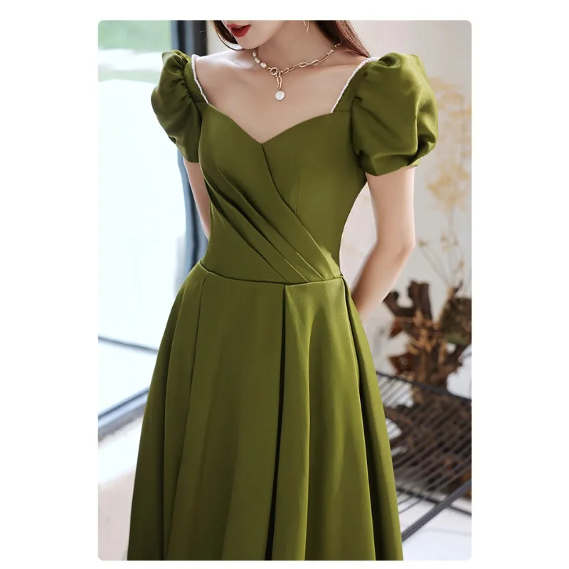 Sukienka damska na lato 2025, nowa, na jedno ramię, wieczorowa, modna, bankietowa, długa, stylizowana na sukienkę celebrytki, dla prowadzącej, studentki, na egzamin artystyczny.