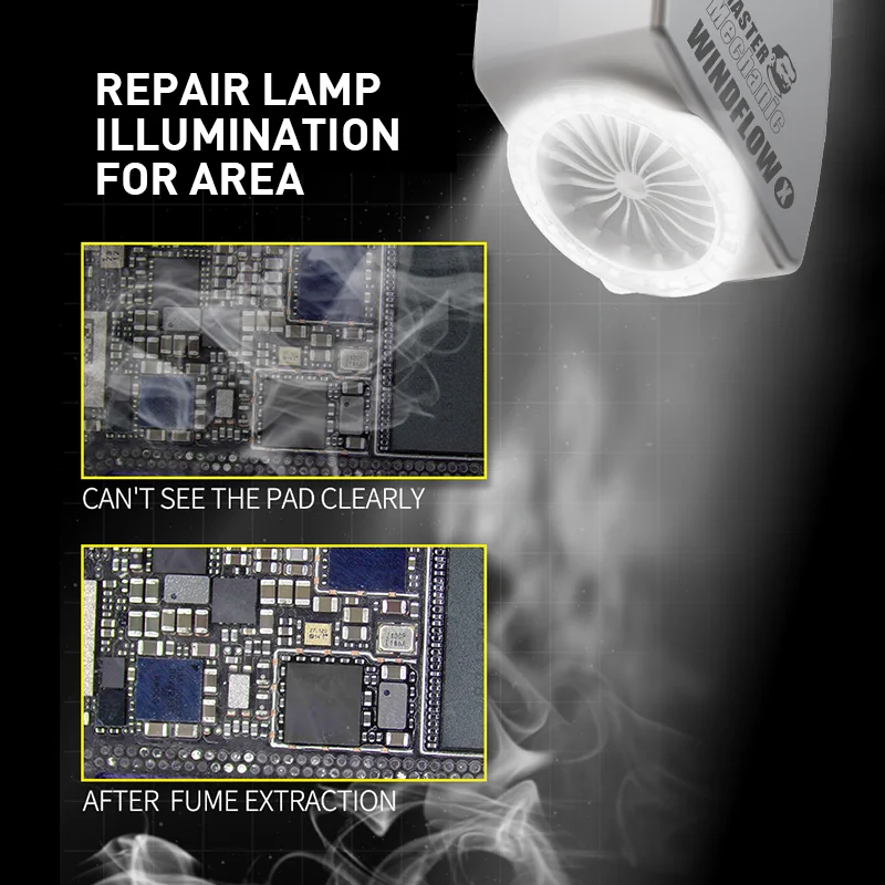 MECHANIC WindFlow X Fume Extraction Instrument Microscope Motherboard PCB Repair Soldering Smoking Extraction Smoke Exhaust Fan