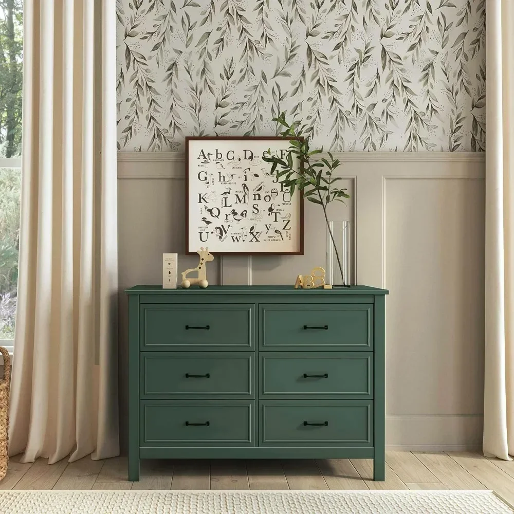 6-drawer double dressing table, forest green