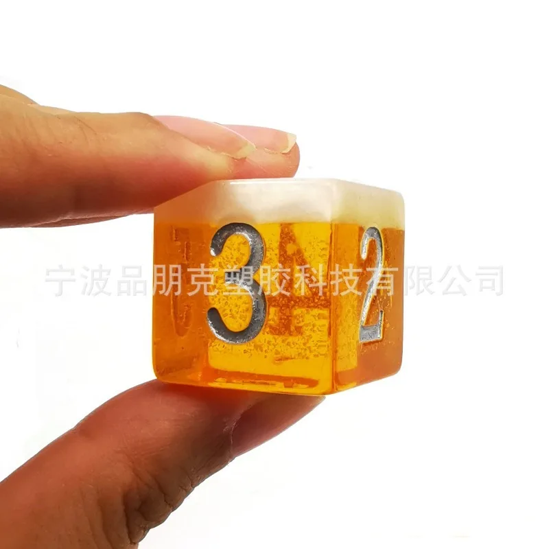 

Creative Resin Dice Set 7pcs Team Desktop Game Beer Theme Entertainment Tool Dice for DND RPG Role-playing