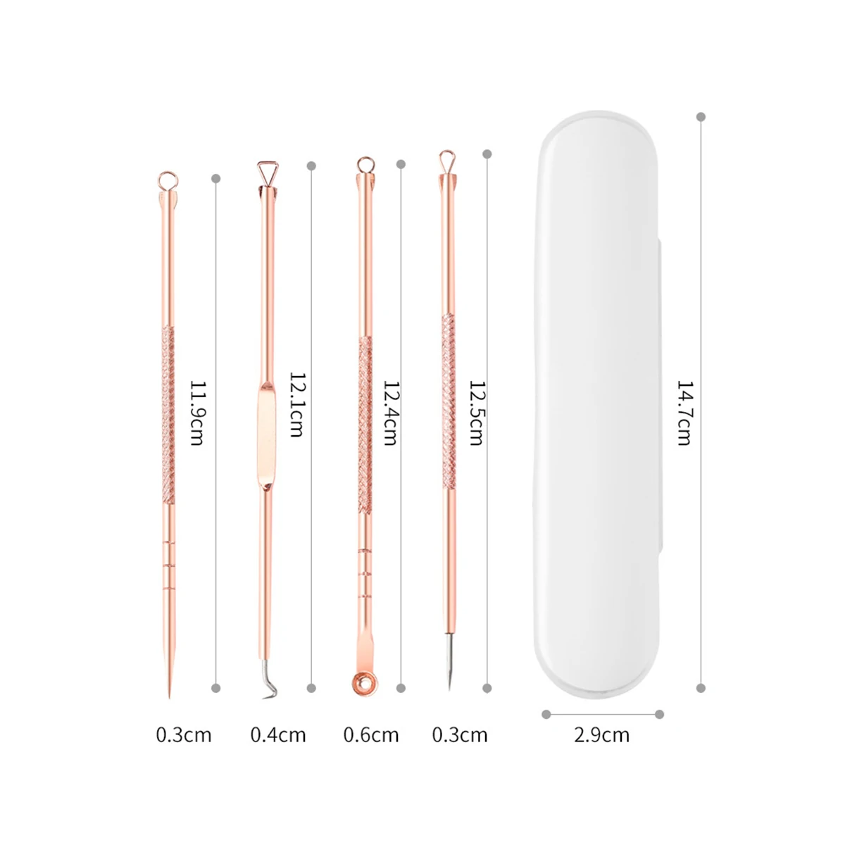 IMAGIC 4 unid/set de agujas de eliminación de espinillas y acné de acero inoxidable, limpiador de poros y manchas negras, limpiador de belleza, herramienta de cuidado de la piel facial