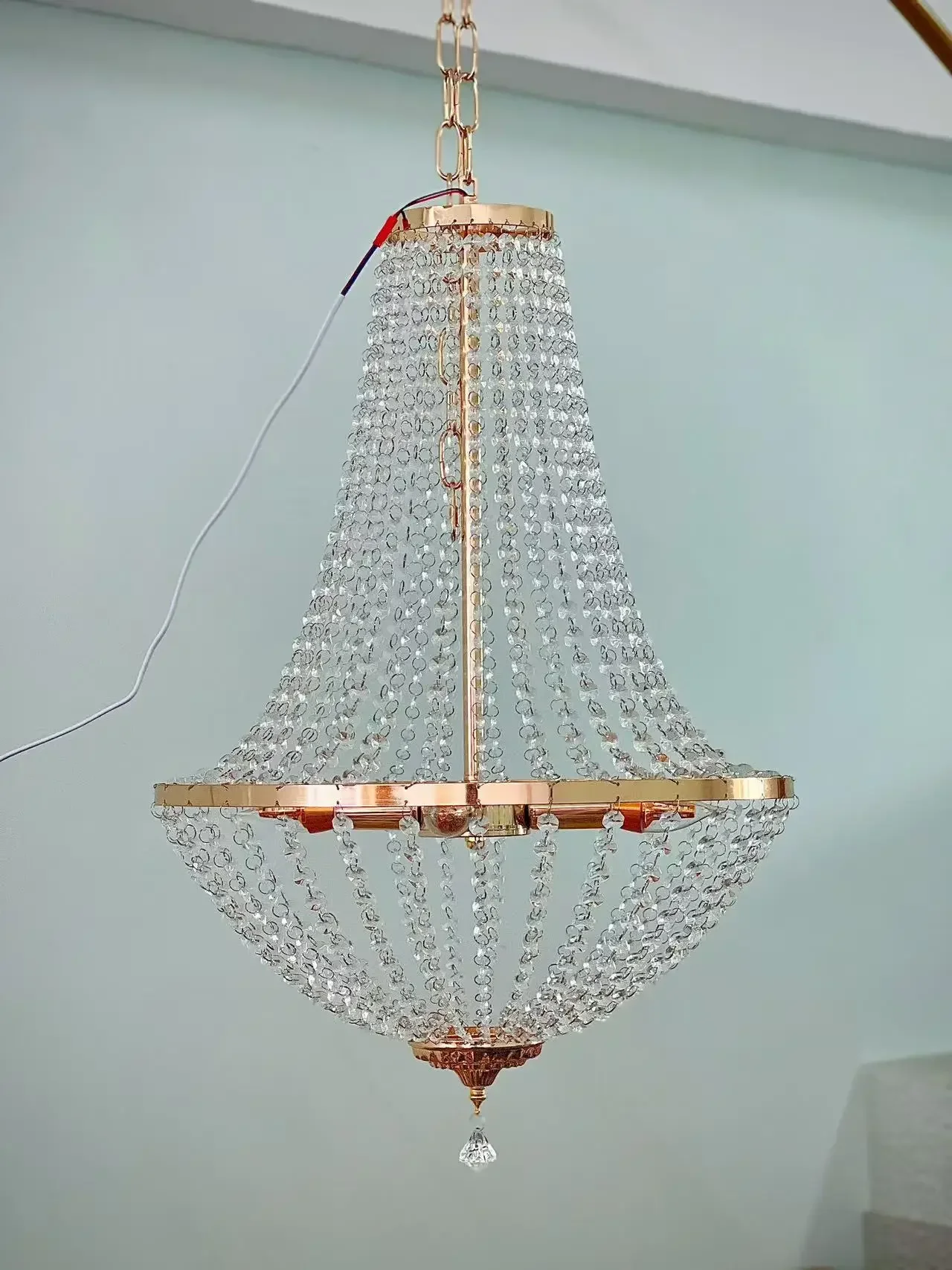 

Luxury Ceiling Crystal Chandelier, Retro Style Frame, Wedding Centerpiece, Hotel Lobby Interior and Exterior Decoration Props