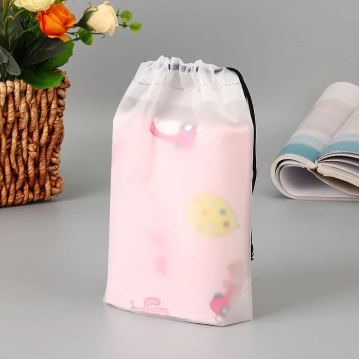 1pcs Transparent  Drawstring Storage Bag Clothes Underwear Shoes Organizer Pouch Travel Toiletries Cosmetic Cotton Storage Bag