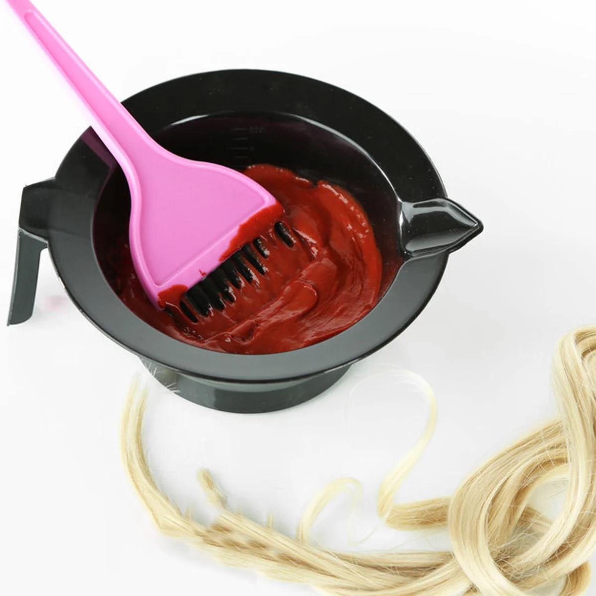 4 Pcs Hair Dyeing Bowl Plastic Baked Oil Handle Hairdressing Special Tool Brush for Salon Supplies with Scale Dying Miss