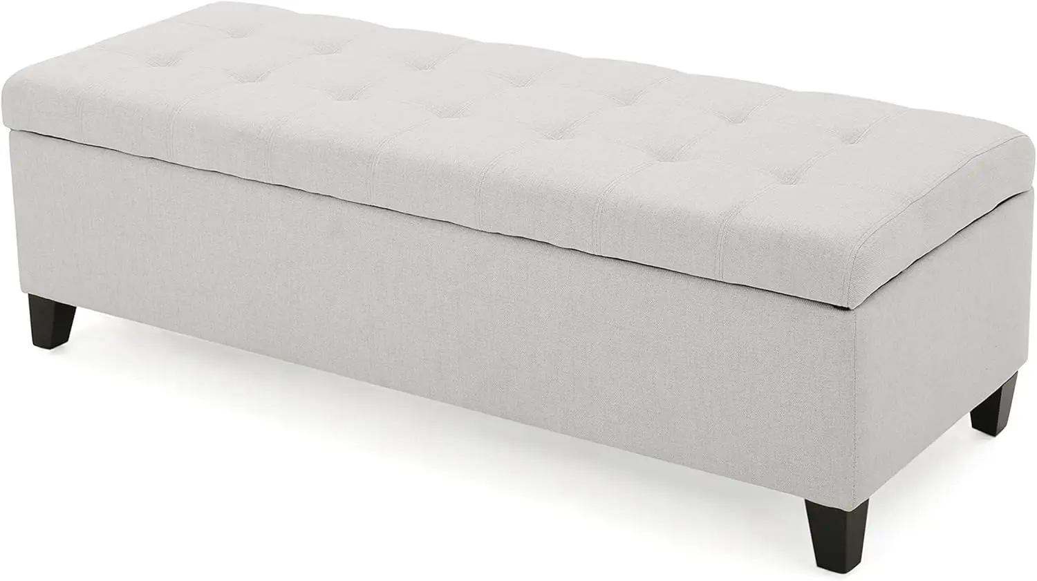 Christopher Knight Home Mission Fabric Storage Ottoman, Light Grey