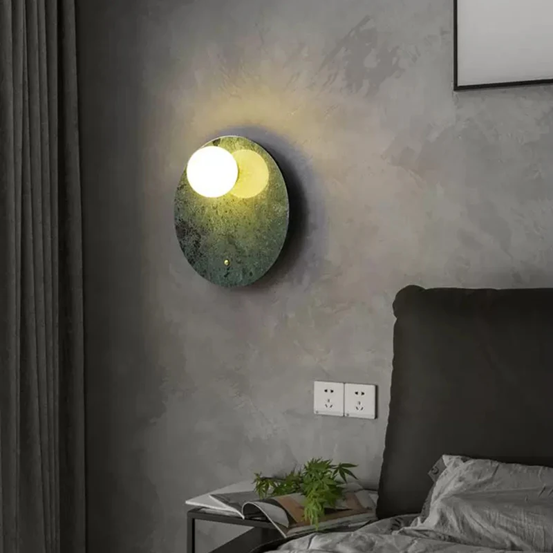 Spanish Marble Glass LED Decoration Home Wall Lamp Luxury For Bedroom Villa Dinning Room Lighting Fixtures