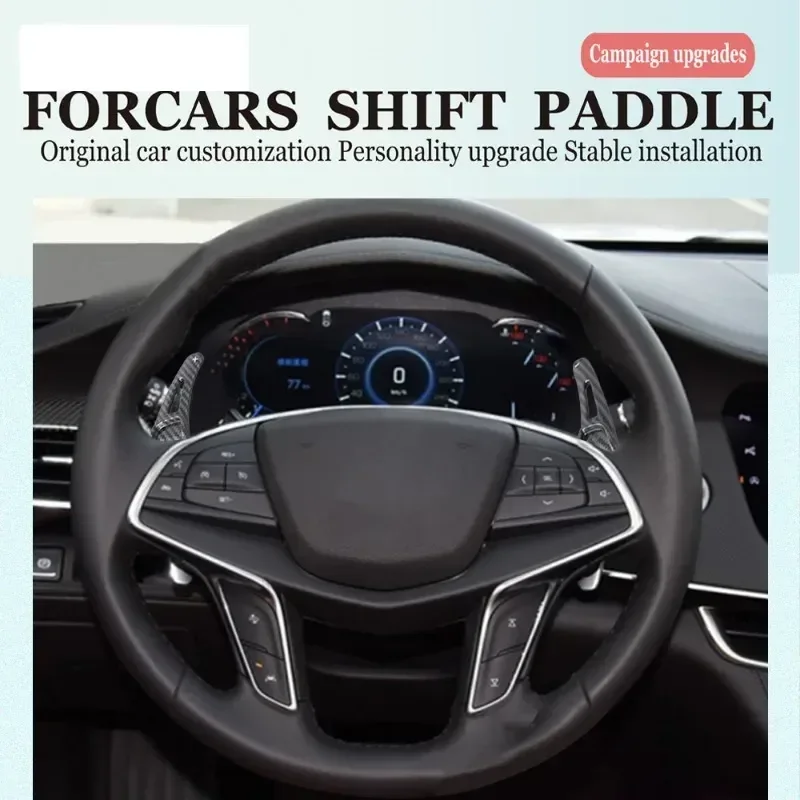 

Car Shift Equipment Semi Automatic Clutch Carbon Auto Steering Wheel Rear Shift Paddle For Cadillac CT6 XT5 2016-2018 Styling