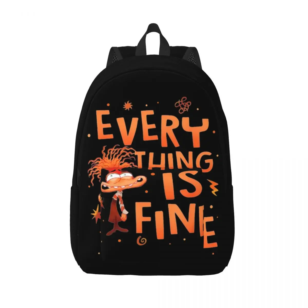 

Everything Is Fine Anxiety Inside Out 2 Backpack for Preschool Kindergarten School Student Humor Cartoon Book Bags Kids Daypack