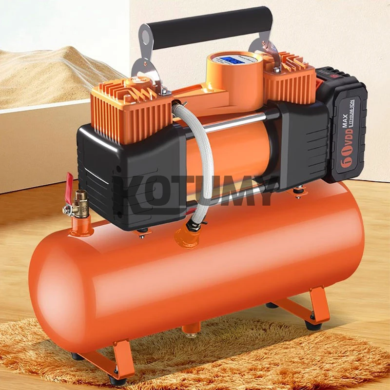 21Vリチウム電池式エアコンプレッサー 小型携帯用エアポンプ 屋外用エアコンプレッサー ハイパワー ワイヤレス空気入れ