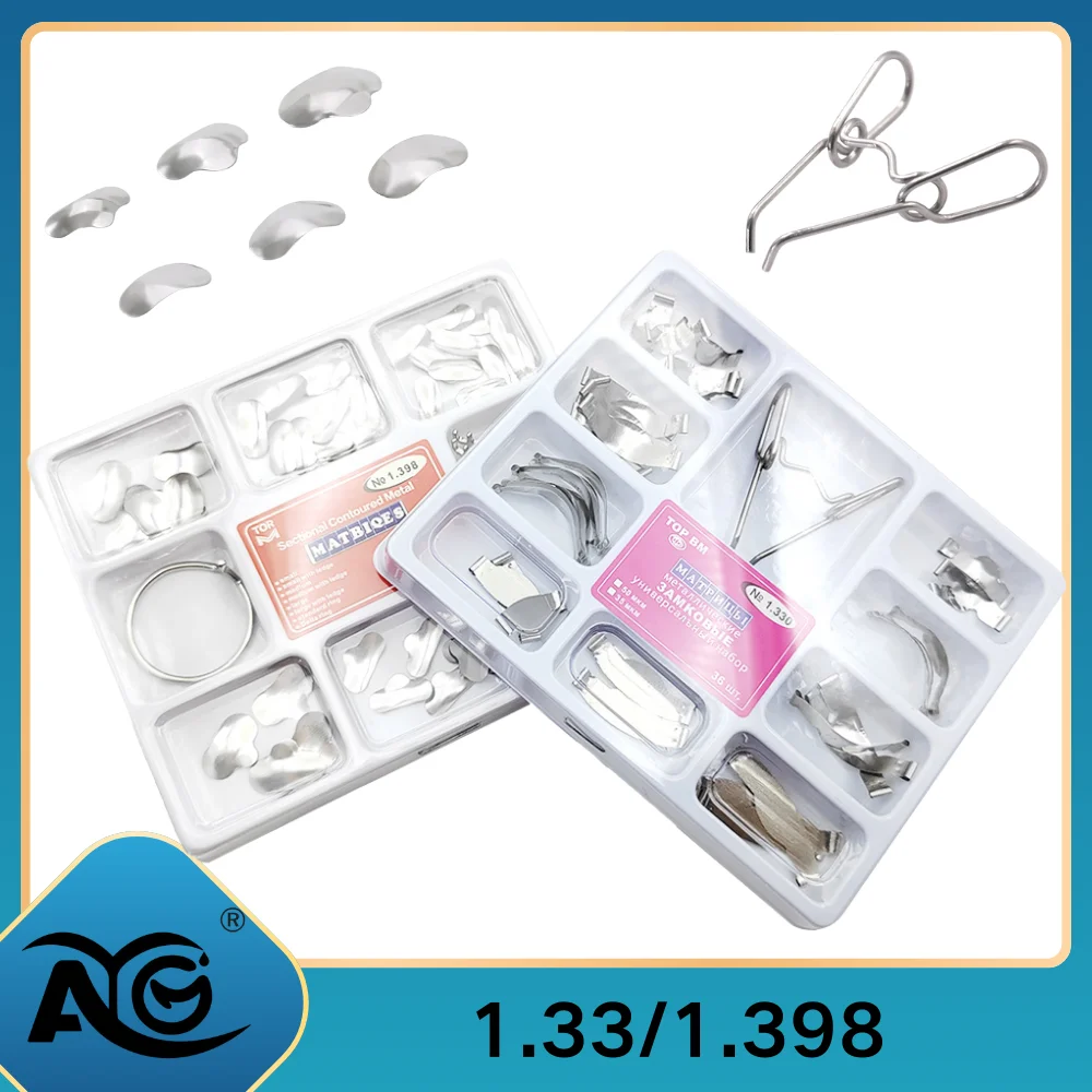 

1pc Dental Sectional Contoured Metal Matrices Matrix with Springclip No.1.330 Band Resin Clamping/Seperating Ring Dentist Tools