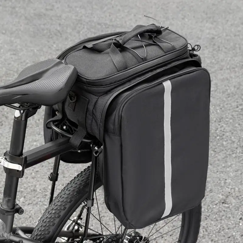

Bike Rack Bag Saddle Pannier Expandable Bike Rear Rack Storage Pannier Cargo Bag With Reflective Strips For Outdoor Travel
