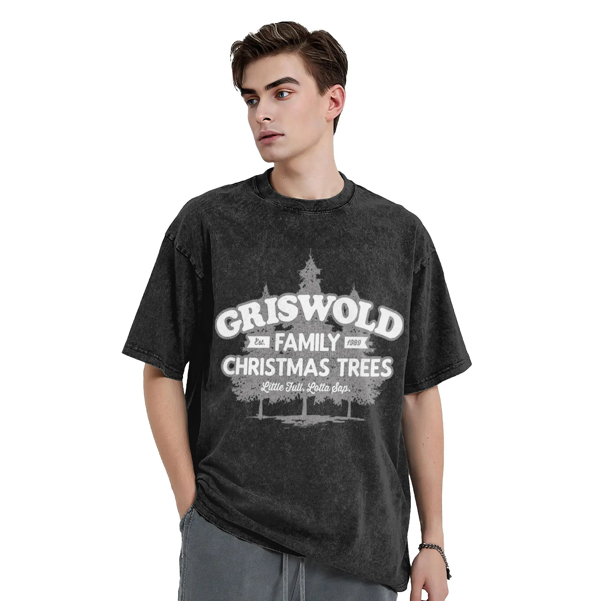 Griswold Family Trees Washed T Shirt Fashion Streetwear Men Women Christmas Vacation Oversize T-Shirts 100% Cotton