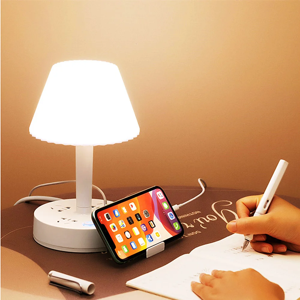 เย็น Warm Natural Light หลอดไฟ LED กลางคืนข้างเตียงนอนสำหรับให้อาหารเด็กทารกโคมไฟตั้งโต๊ะปกป้องดวงตาสำหรับอ่านหนังสือที่เสียบ USB