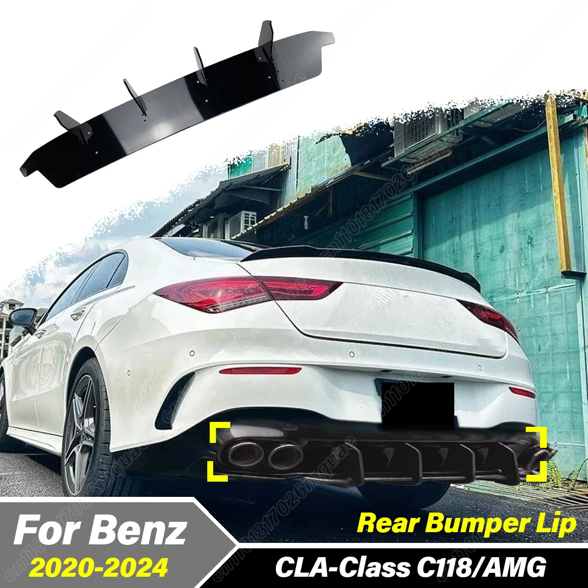 

Для Mercedes Benz CLA Class C118 CLA35 CLA45 AMG 2020 2021 2022 2023 2024, задний бампер, диффузор, сплиттер, внешние аксессуары
