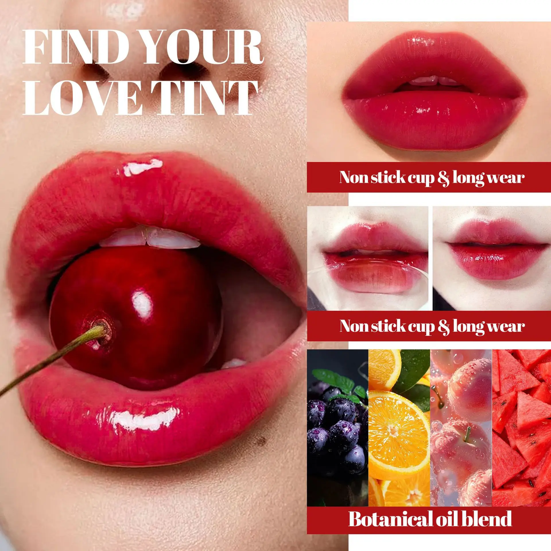 6 Colors Moisturizing Liquid Lipstick Jelly Lasting Cherry Red Pink Gheek Blush Lip Gloss Sexy Non Sticky Cup Lip Tint Makeup