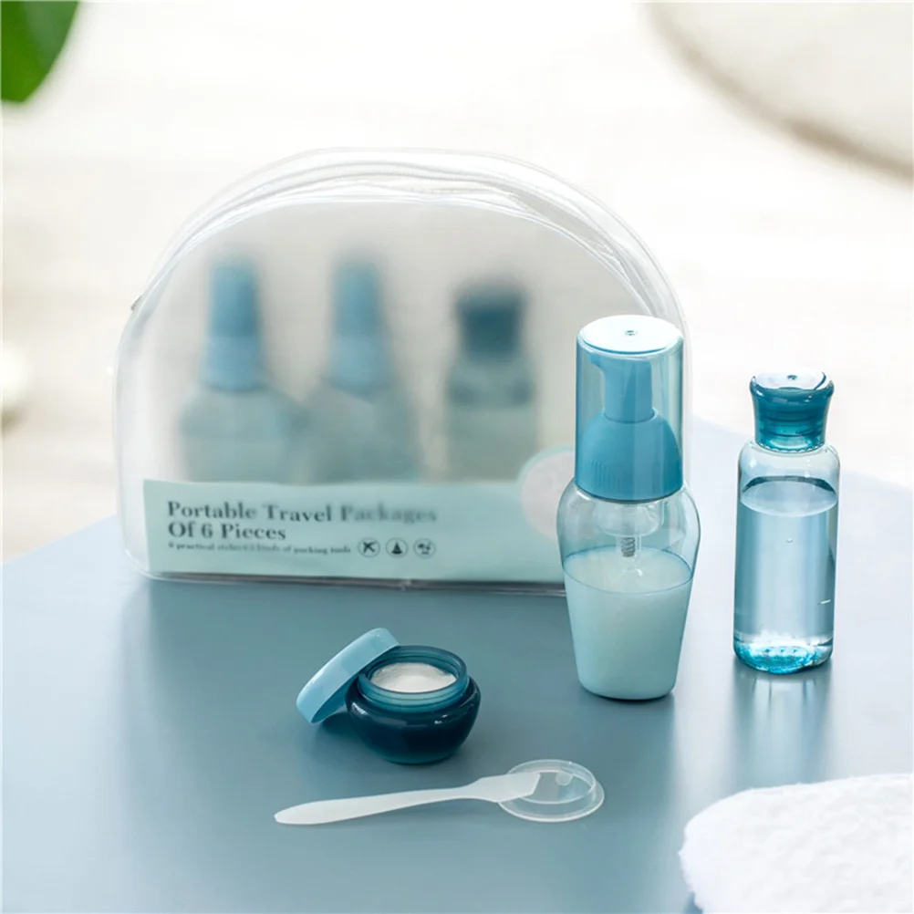 Ensemble de bouteilles de voyage rechargeables, étanches, conteneurs de toilette portables pour shampoing, Lotion, crème, Kit de bouteilles en plastique vides, 9 pièces