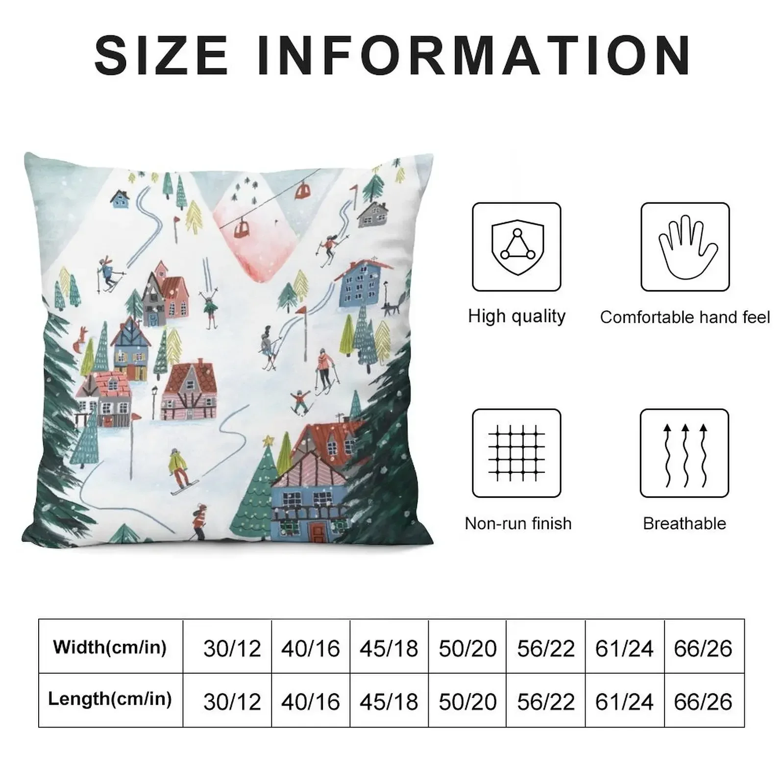 Ski Lodge cosy chalet skating snow village mountains Throw Pillow Pillows Aesthetic Pillow Cases anime girl pillow