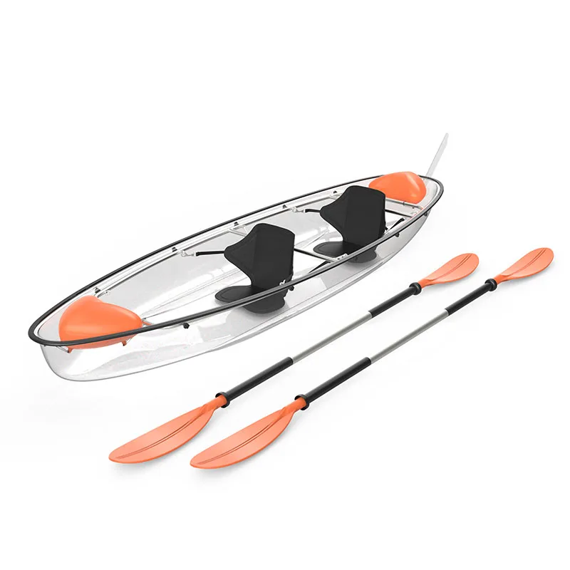 Hot Sale Resort Four Season Cheap Wholesale With Led Light Kayaks Clear Boat Kayak For water sports Transparent Crystal Boat