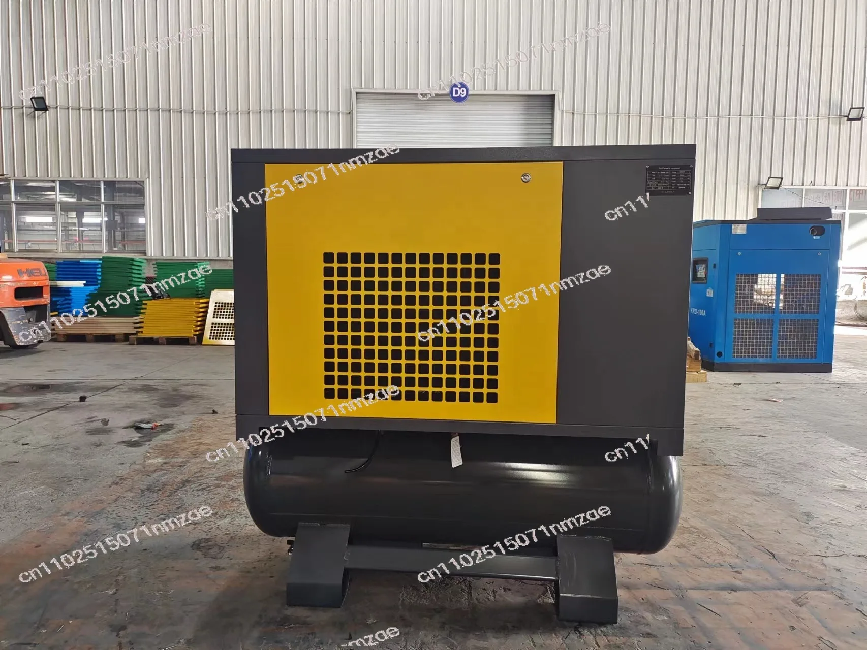 Low Noise 11Kw Screw Air Compressor 380V 50Hz 10Bar with Air Dryer and Oil Tank