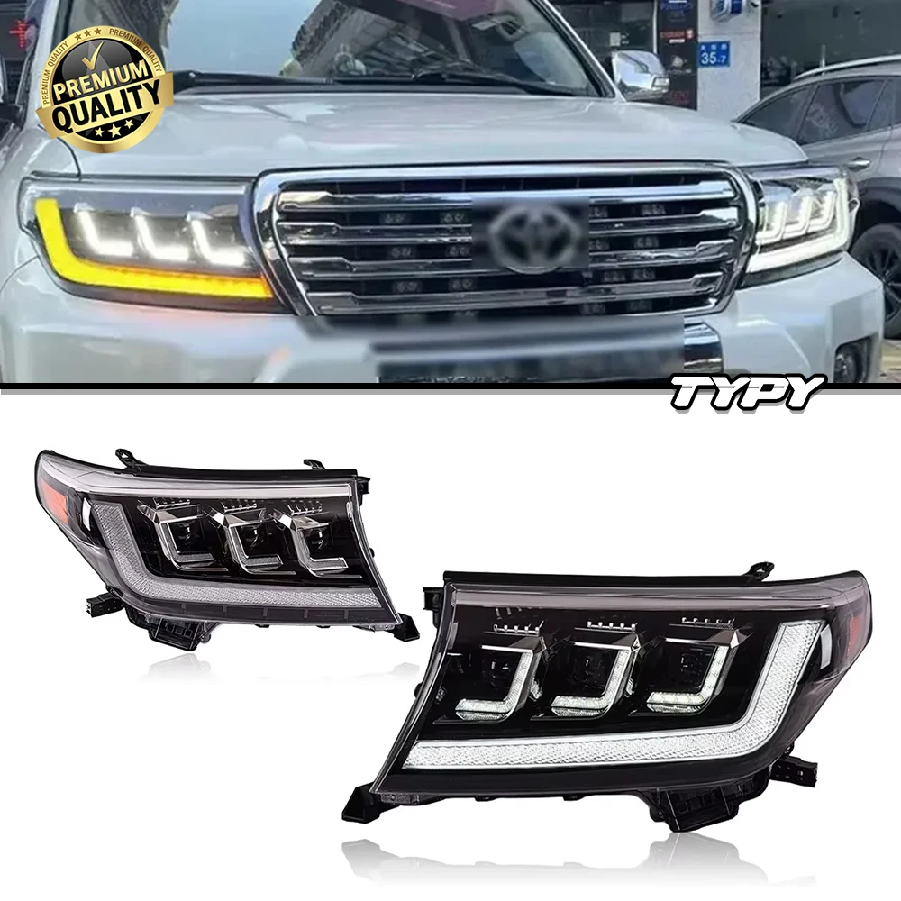 

Автомобильная фара для Toyota Land Cruiser 2008-2015, обновленная, модифицированная для нового DRL, динамический указатель поворота, светодиодная фара, автоаксессуары