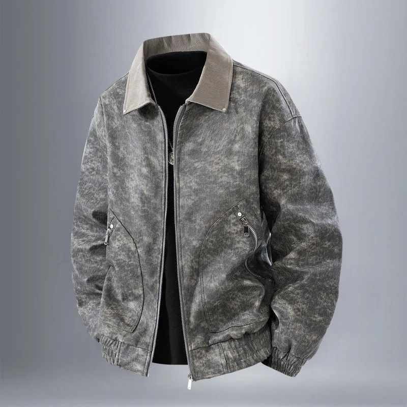 Men's American Retro Leather Jacket Windproof Breathable Comfortable Soft for Spring And Autumn 2025