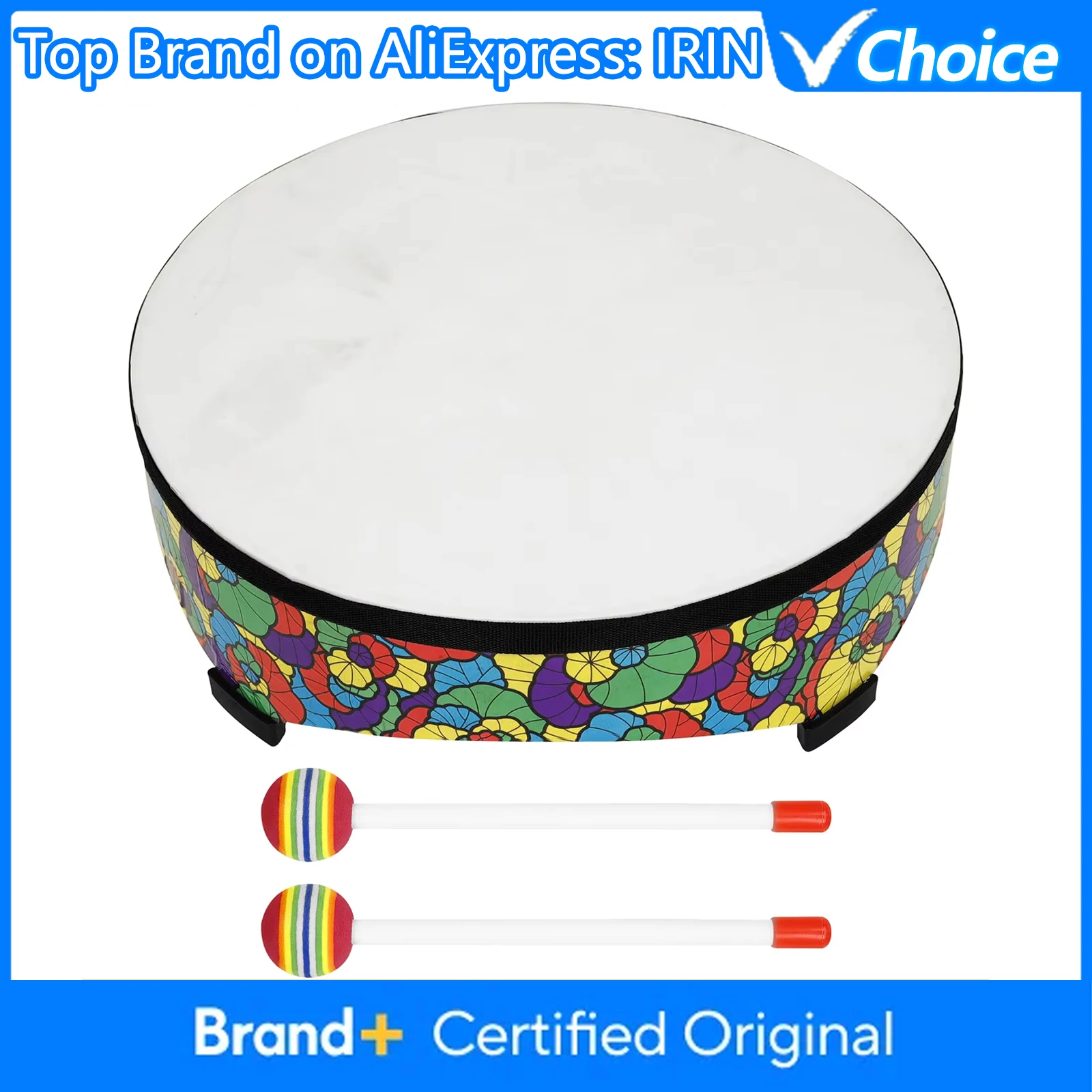 

Барабан IRIN Orff, 22x7 дюймов, деревянный, с кожаной поверхностью, для музыкального образования и выступлений