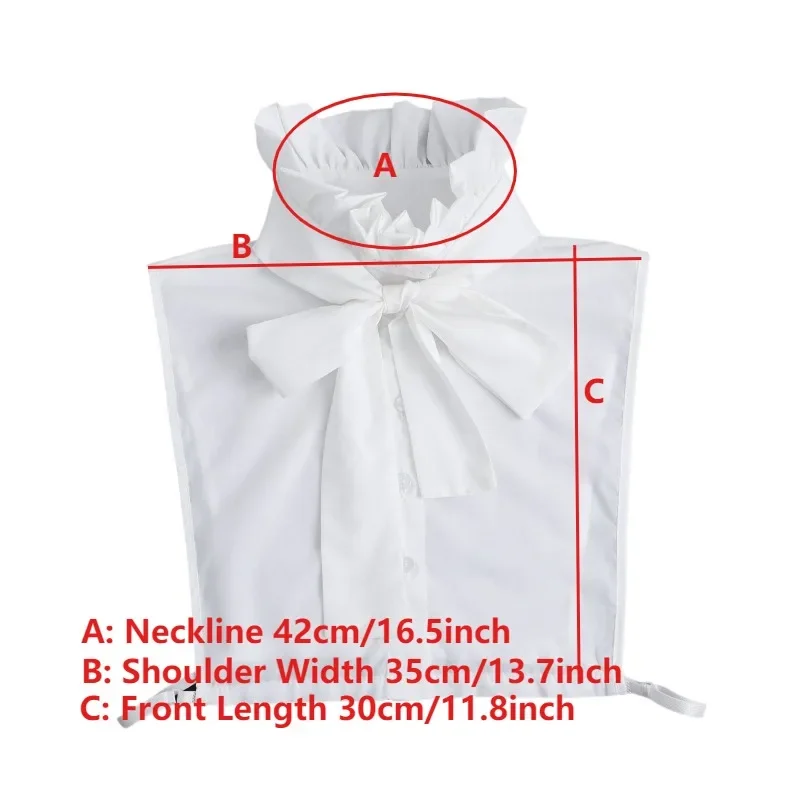 Hoher Kragen für Damen, abnehmbarer Stehkragen, Bluse, halbes Hemd, gerüschter dekorativer Pullover, falscher Kragen, Oberteil, Kleidungszubehör