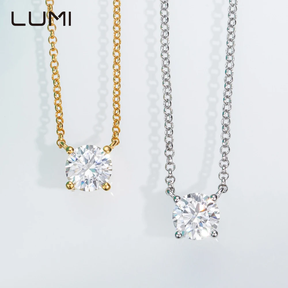 

Классическое ожерелье с подвеской из стерлингового серебра 925 пробы с 4 когтями 1-3 карата для модных простых офисных дам, аксессуары для поездок на работу