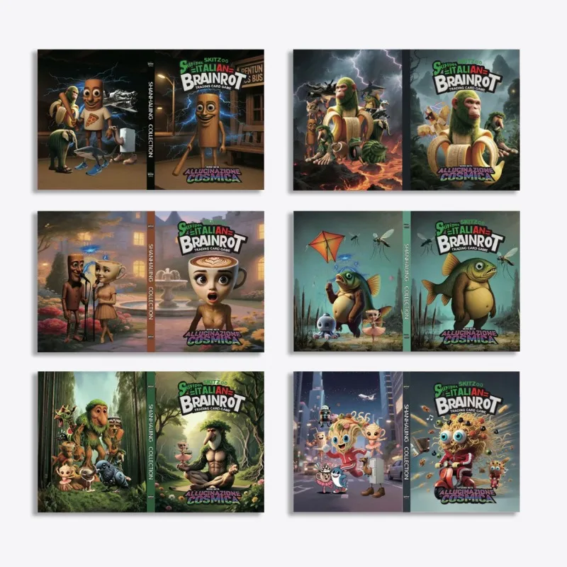 Álbum de cartões Italian Brainrot, 24 páginas com 9 prédios por página, livro protetor de cartão coletivo, TungTungTung Sahu, presente para crianças