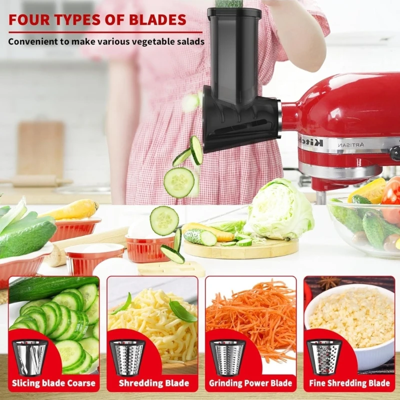 2024 New Multi-functional Vegetable Cheese Slicer Cutter Shred Kitchen Grater Peeler Attachment For SM-50 SM-50BC