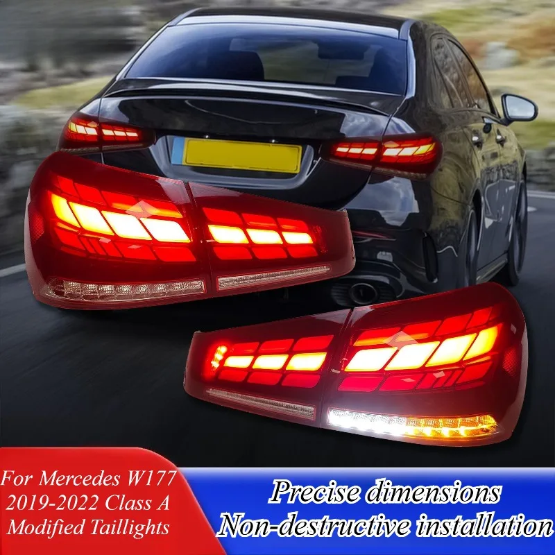 

For Mercedes A-Class W177 2019-22 Rear Tail Lights Assembly LED Dynamic Sequential Turn Signal Animation Car Styling Auto Parts