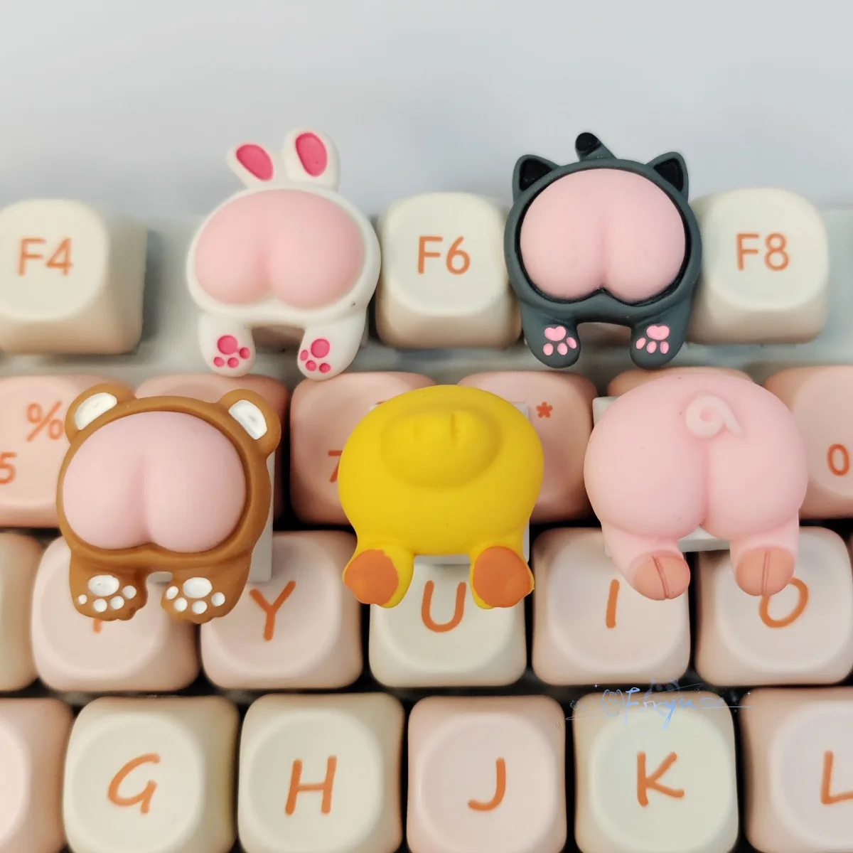 Tiere Hintern Niedliche Tastenkappe Cartoon Lustiges Büro Mechanische Tastatur Tastenkappen Gaming Zubehör Kreuzachse Freund Geschenk ﻿