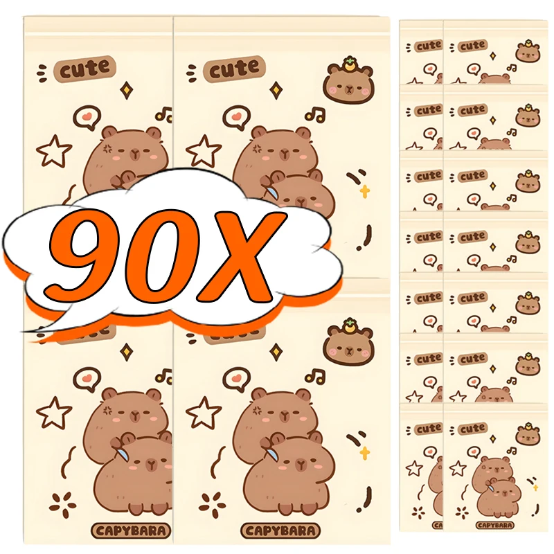 

Car Disposable Garbage Bag Cartoon Capybara Portable Seat Household Thickened Desktop Trash Can 90/60/30pcs Universal Auto Door