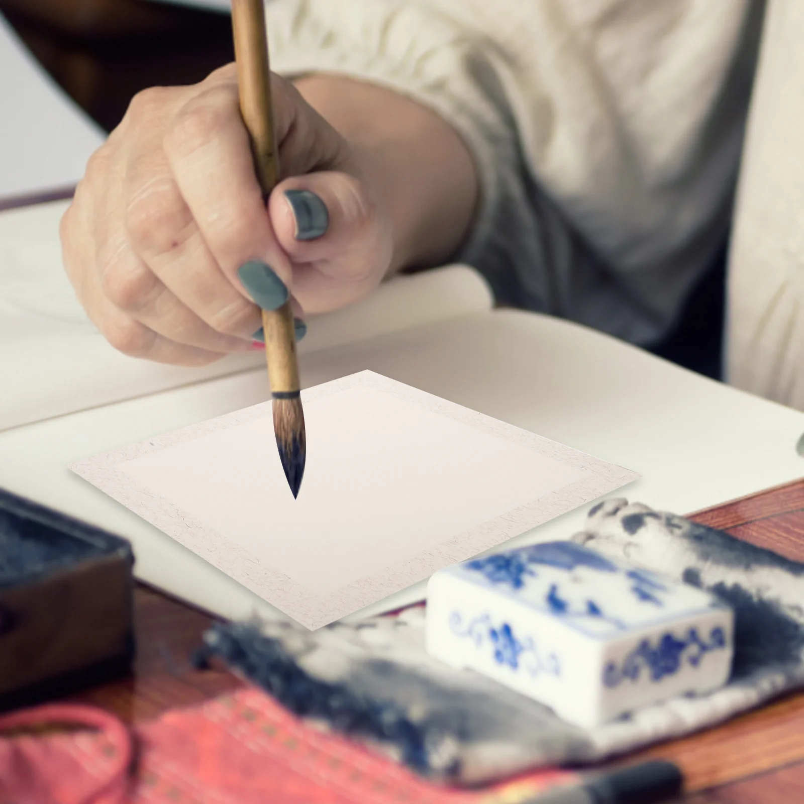 

Xuan For Calligraphy Painting Mirror Surface Art Paper Sumi Ink Practice Handmade Rice Paper Blank Drawing Sheet