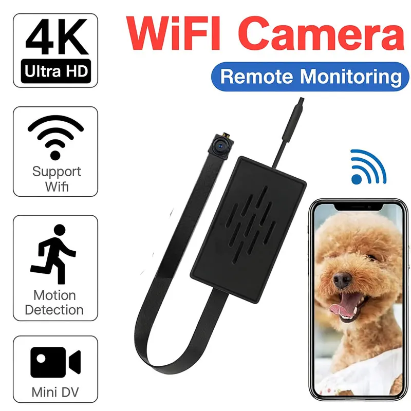 4K WiFi Mini Camera DIY Kit – 2.0MP Remote Live View, Motion Detection, App Control, 2 Optional Models