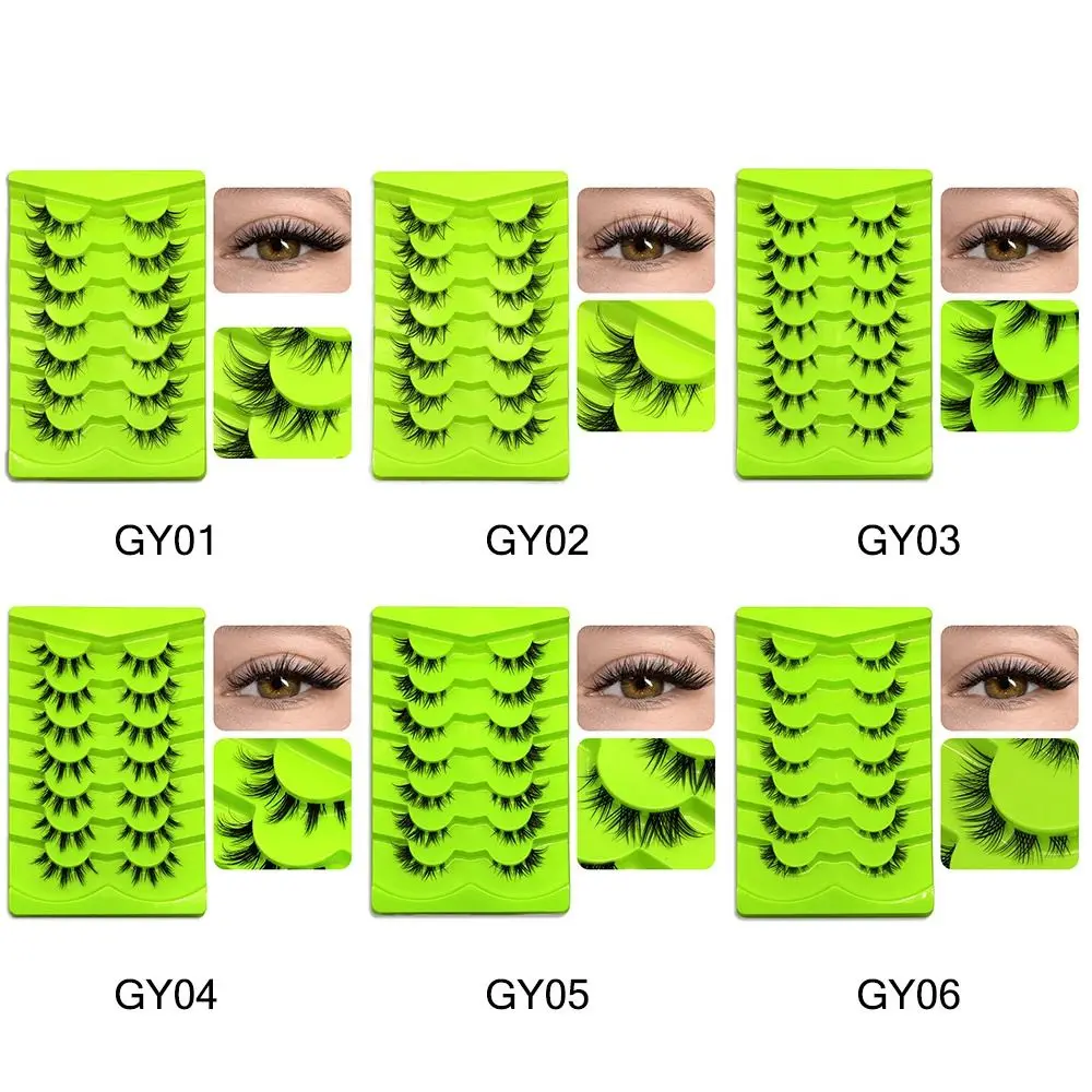 큰 눈 여우 속눈썹, 페어리 크로스 클러스터, 클리어 밴드 속눈썹, 익스텐션 내추럴 룩, 3D 인조 밍크 속눈썹, 7 쌍