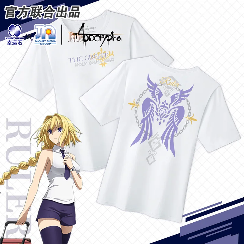 

Fate Apocrypha Anime FA FGO Jeanne d'Arc Fate Grand Order Ruler Cotton Short-sleeved Summer Thin T-shirt Gift