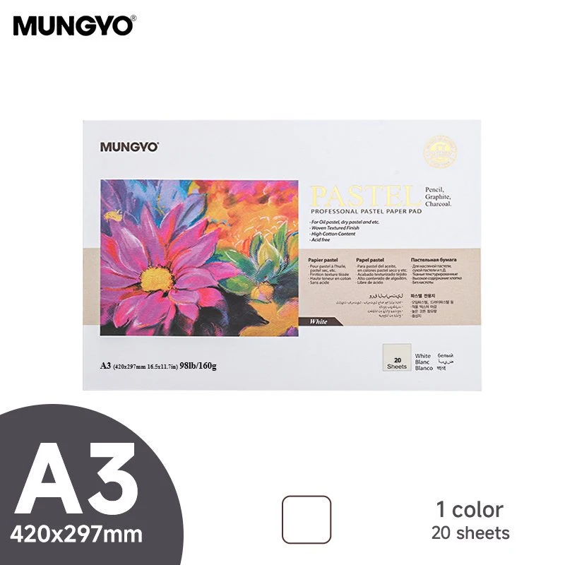 MUNGYO A3/A4 Krijt Speciaal Papier Tonerboek 160g Hoge katoeninhoud Gemakkelijk te kleuren Dubbelzijdige textuur Oliepastel Schilderboek