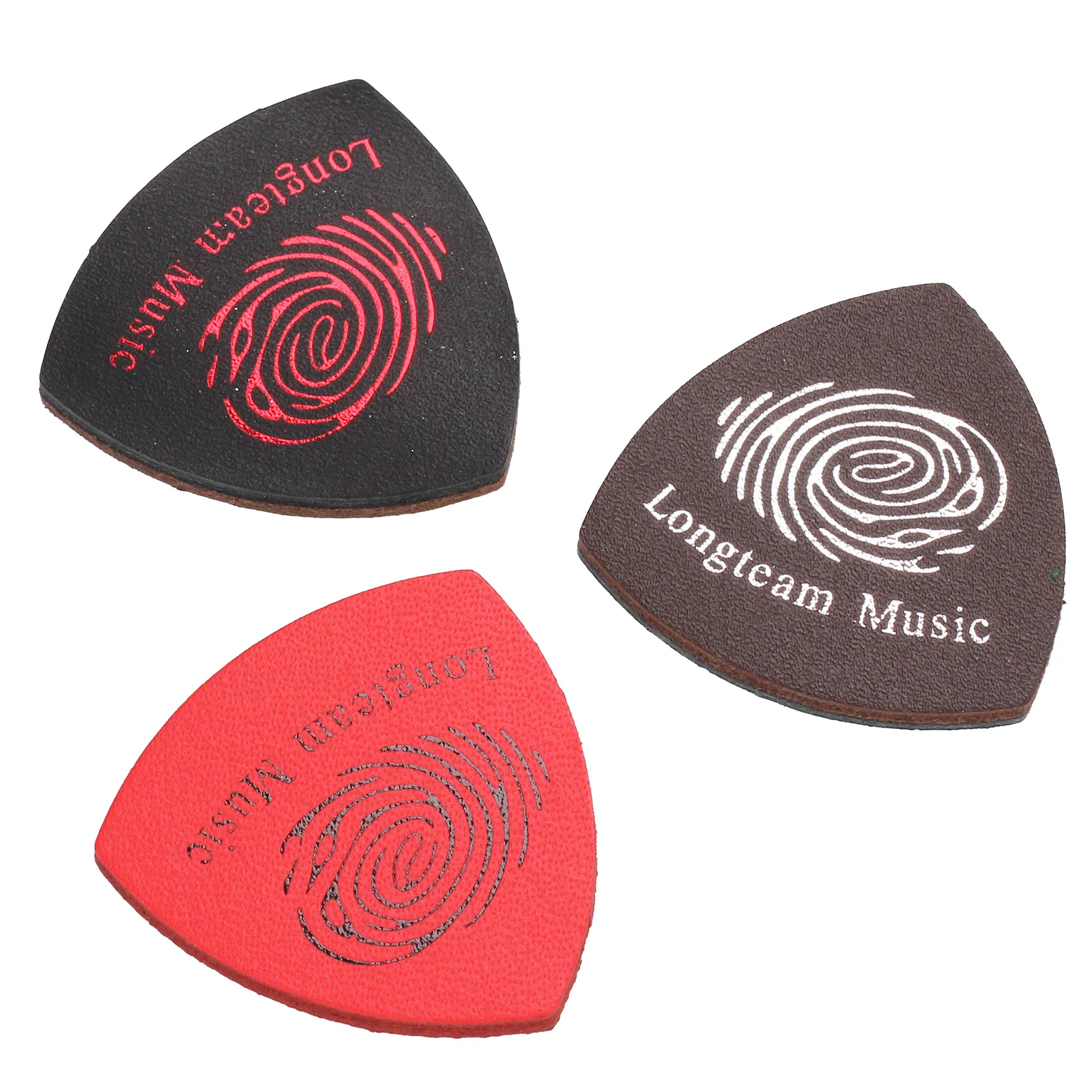 3pcs / Lot 3mm Genuine Leather Ukulele Picks Colorful Cowhide Finger Thumb Pick