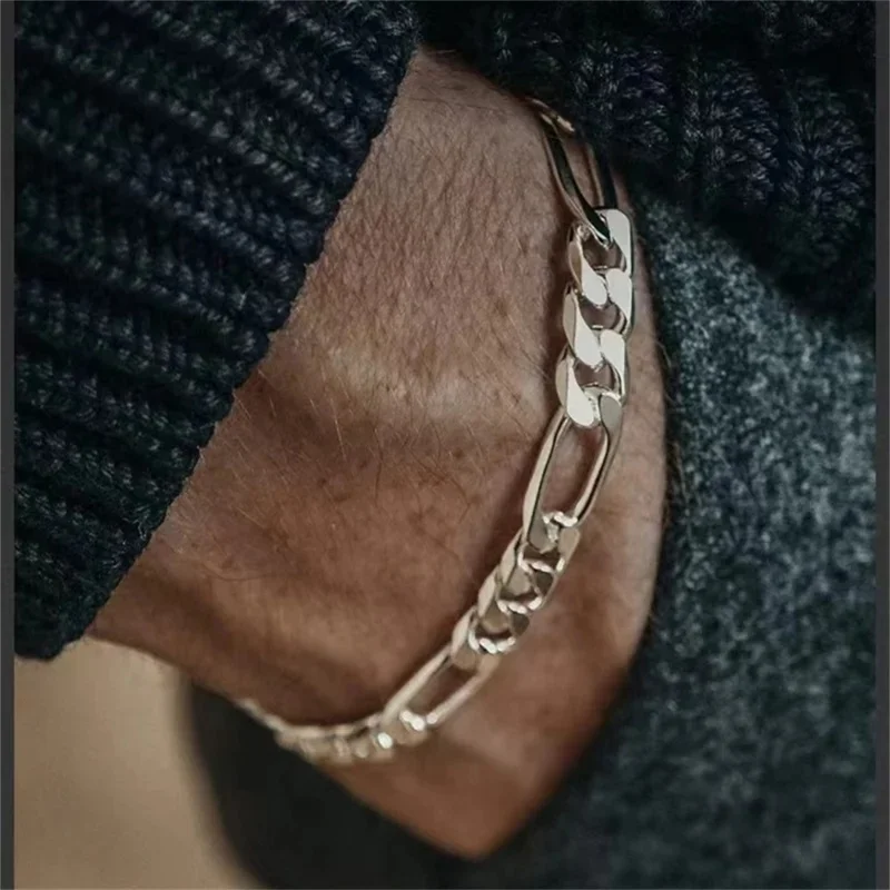 5mm Stainless Steel Figaro Chain Bracelet Men Silver Color Bracelet Fashion Jewelry Bracelet For Women