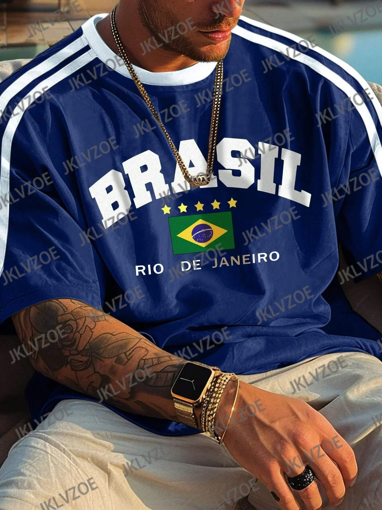 Brasil Flag 3D Tshirt Men's Sport Casual Tee Outdoor Sportswear Summer Breath Motorcycle T-shirt Casual Short Sleeve Streetwear image 3