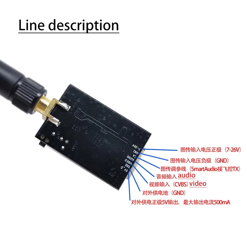 5.8G 1W Long Range Transmitter VTX 48CH 100/200/400/1000mW Switchable Transmitter with OSD/Pitmode/Smartaudio For RC FPV Drone