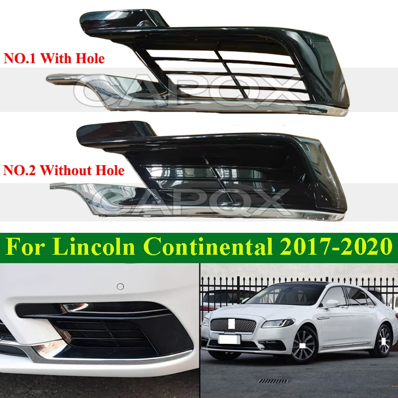 Capqx amortecedor dianteiro luz de nevoeiro quadro da lâmpada para lincoln continental 2017-2020 luz de circulação diurna quadro capa escudo foglight quadro